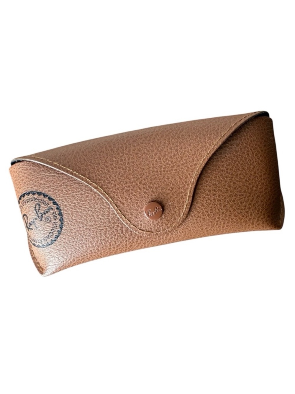 RAY-BAN Brown Leather Eyewear Case Classic Sunglasses Snap Closure *Case Only*